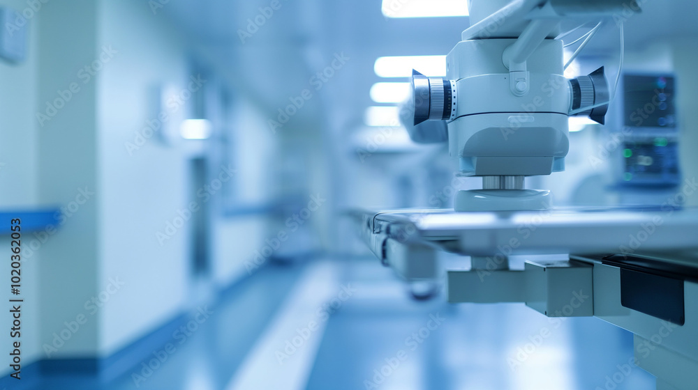 Modern medical imaging equipment in hospital room, clinical diagnostics, advanced healthcare technology, empty examination room, focus on precision medical instruments, hospital interior Modern medical imaging equipment in hospital room, clinical diagnostics, advanced healthcare technology, empty examination room, focus on precision medical instruments, hospital interior