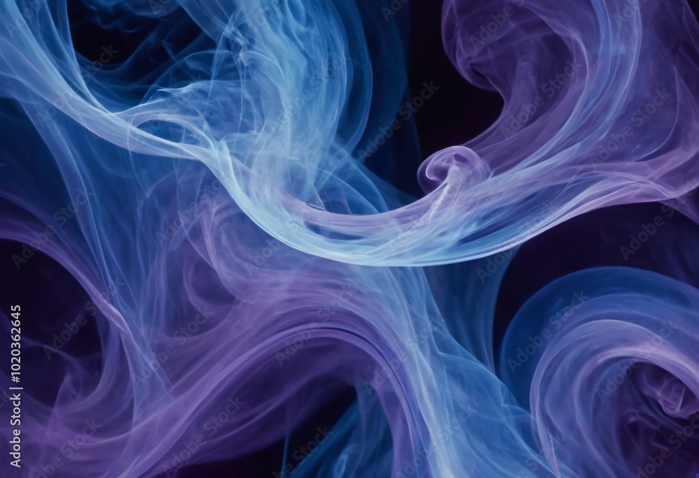 Abstract fluid smoke patterns in soft shades of blue and purple, creating a mysterious, ethereal background with flowing, swirling motion. Ai generated image. Abstract fluid smoke patterns in soft shades of blue and purple, creating a mysterious, ethereal background with flowing, swirling motion. Ai generated image.