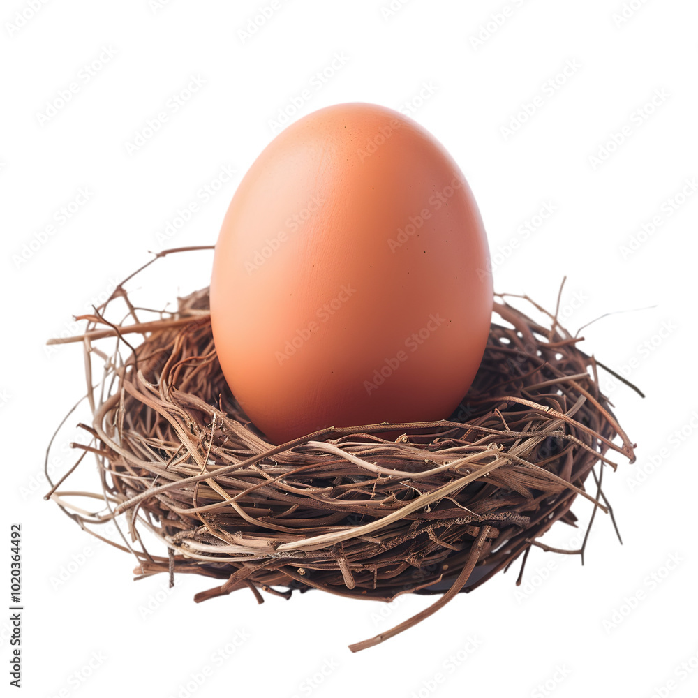 egg in a nest on white background egg in a nest on white background