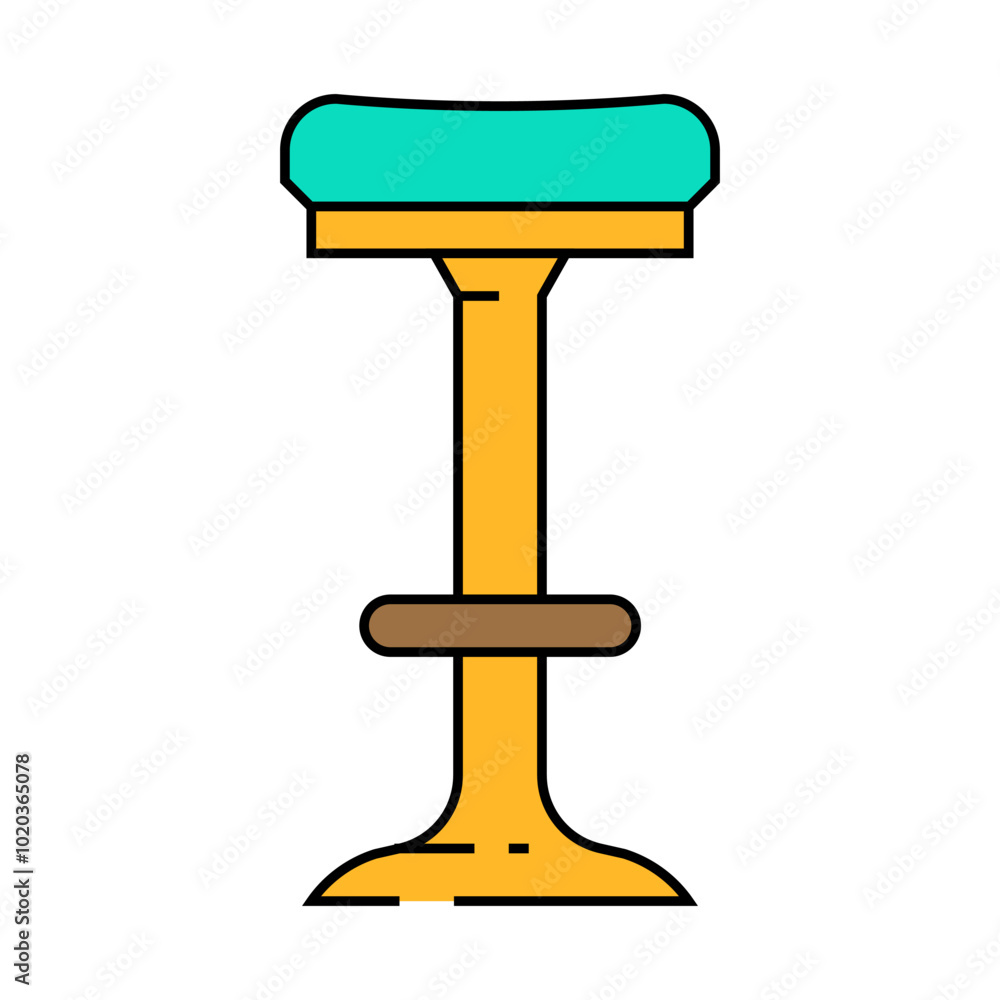 bar stool outdoor furniture line icon vector. bar stool outdoor furniture sign. isolated symbol illustration bar stool outdoor furniture line icon vector. bar stool outdoor furniture sign. isolated symbol illustration