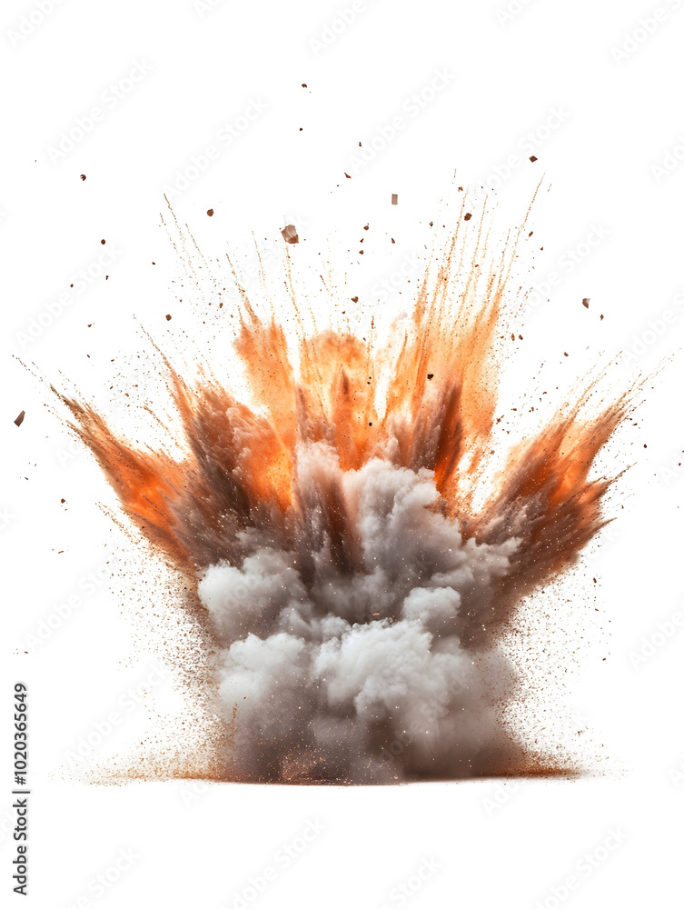 Dramatic Explosion with Smoke and Debris Powerful Impact Effect Dramatic Explosion with Smoke and Debris Powerful Impact Effect