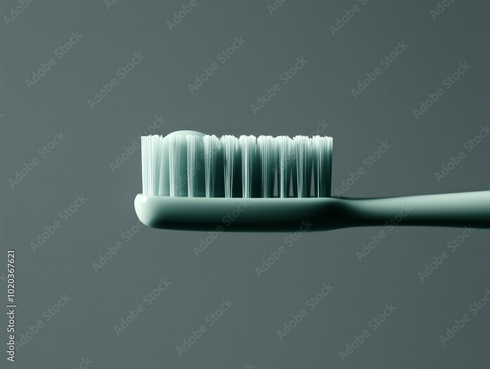 Close-up of a modern toothbrush on a dark background, showcasing minimalism and personal care essentials Close-up of a modern toothbrush on a dark background, showcasing minimalism and personal care essentials