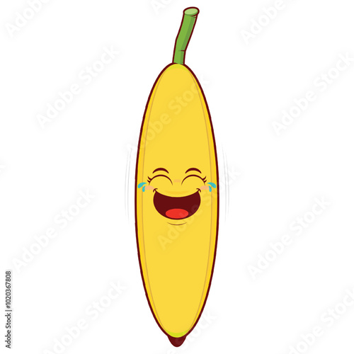 banana laughing face cartoon cute