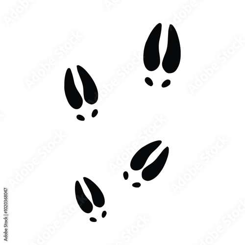 deer vector footprint icon