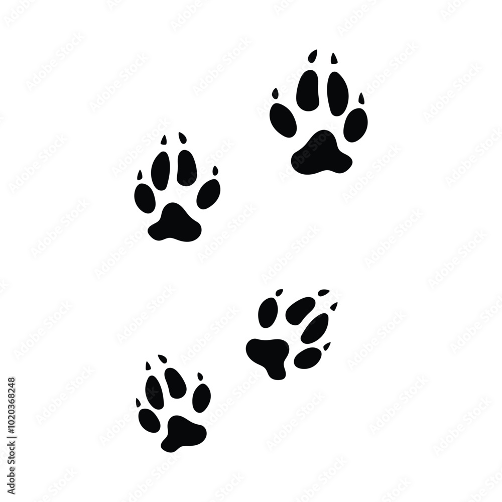 Fototapeta premium wolf vector footprint icon