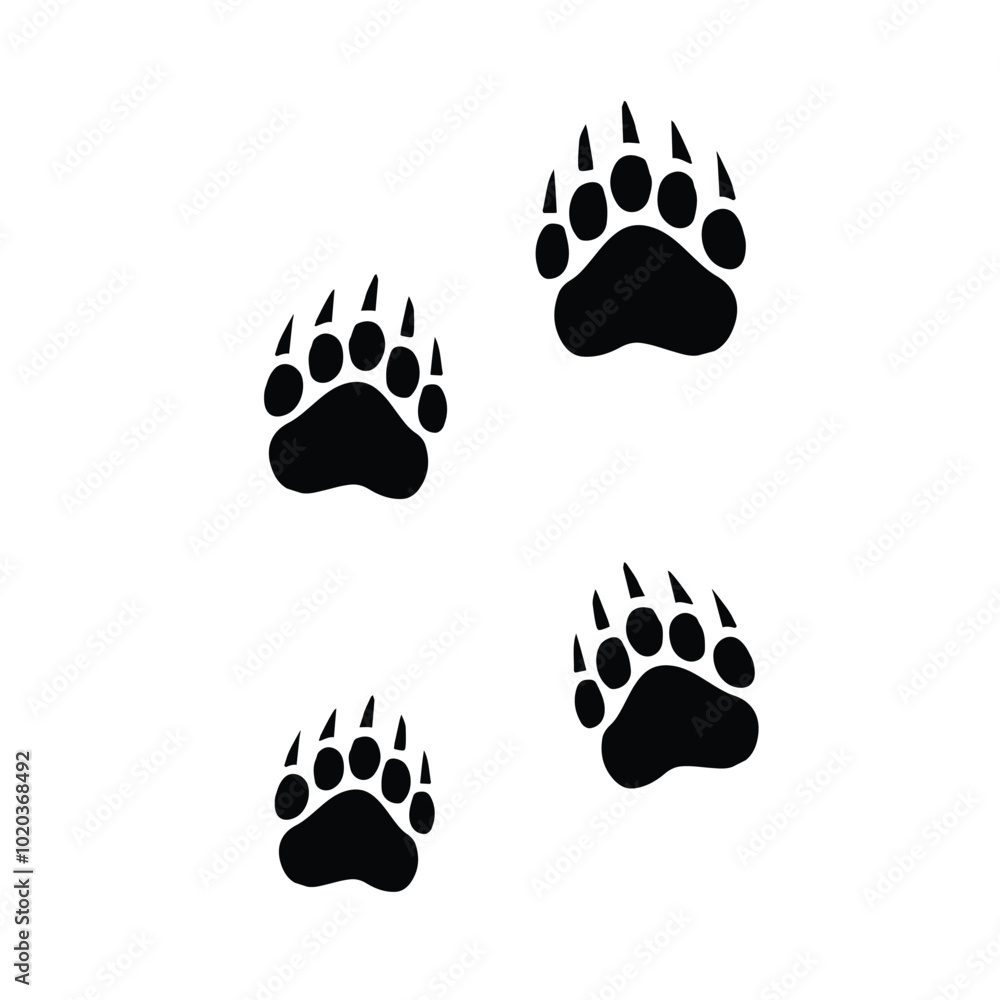Fototapeta premium bear vector footprint icon