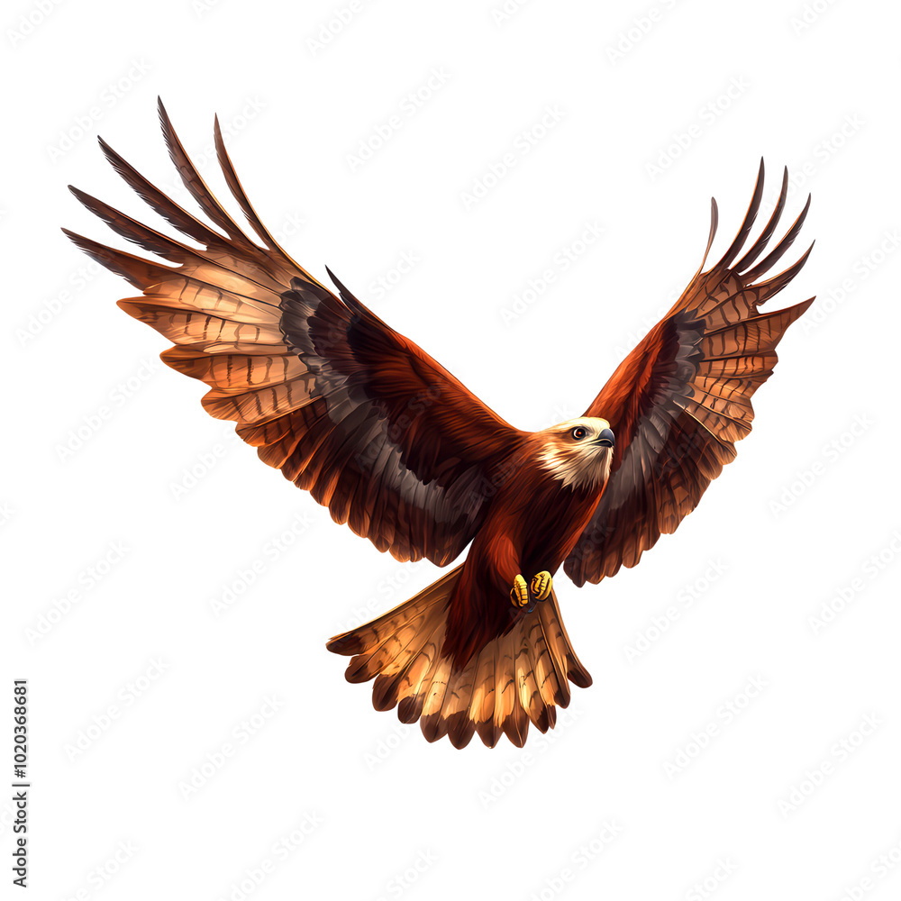 Fototapeta premium Eagle soaring with wings spread wide