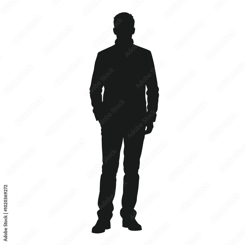 Fototapeta premium a standing people black vector silhouette, 
