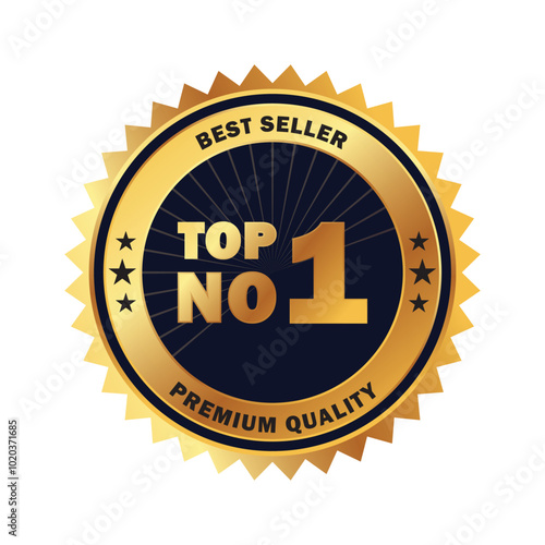 no 1 premium badge gold vector design illustrator