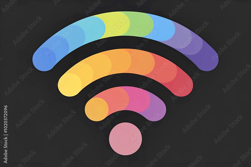 A colorful wifi symbol A colorful wifi symbol