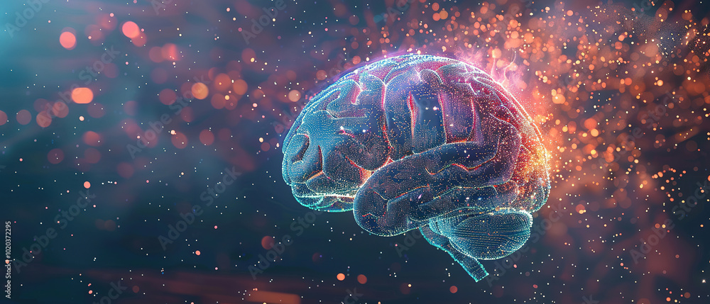 brain power or neurology, graphic of brain presenting. abstract illustration of information technology in medicine, biotechnology brain power or neurology, graphic of brain presenting. abstract illustration of information technology in medicine, biotechnology