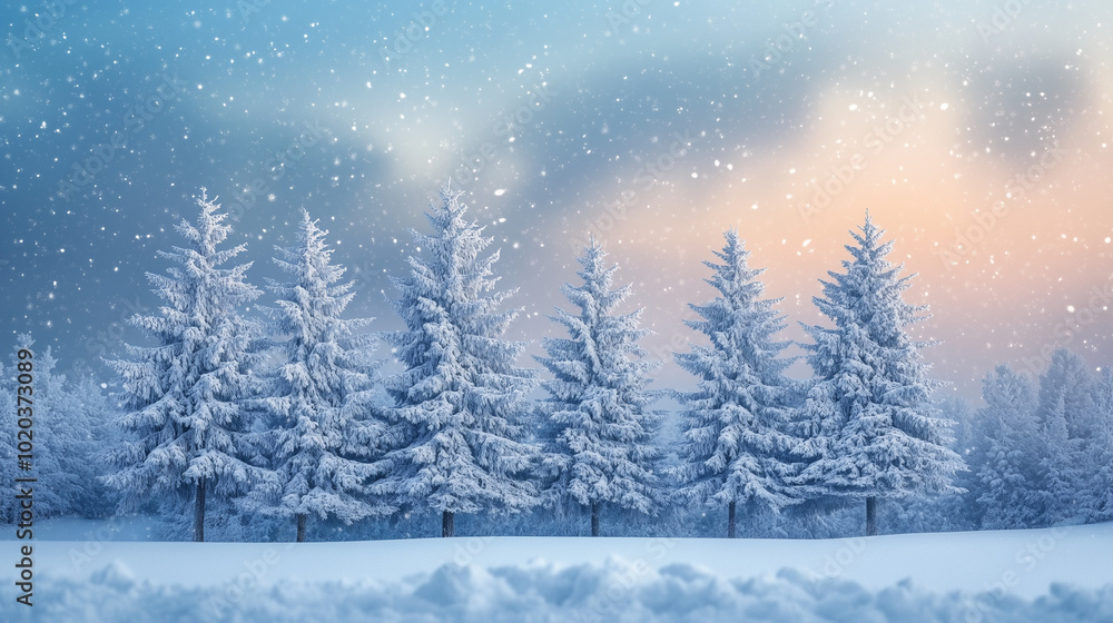 custom made wallpaper toronto digitalFalling Snow Over Pine Trees at Dusk