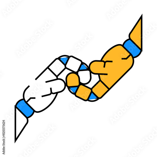 help robot hand gesture line icon vector. help robot hand gesture sign. isolated symbol illustration