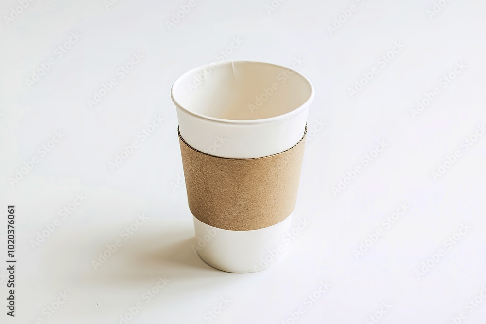 A photo of a paper coffee cup A photo of a paper coffee cup