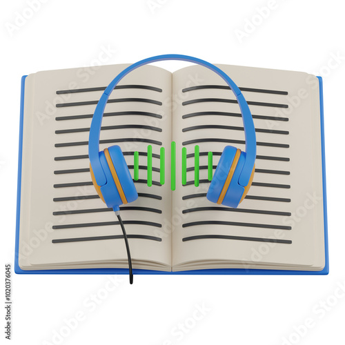 3d render  Audio book   illustration photo