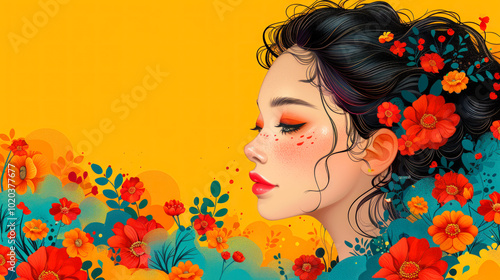 Colorful Portrait Celebrating International Mother Language Day
 photo