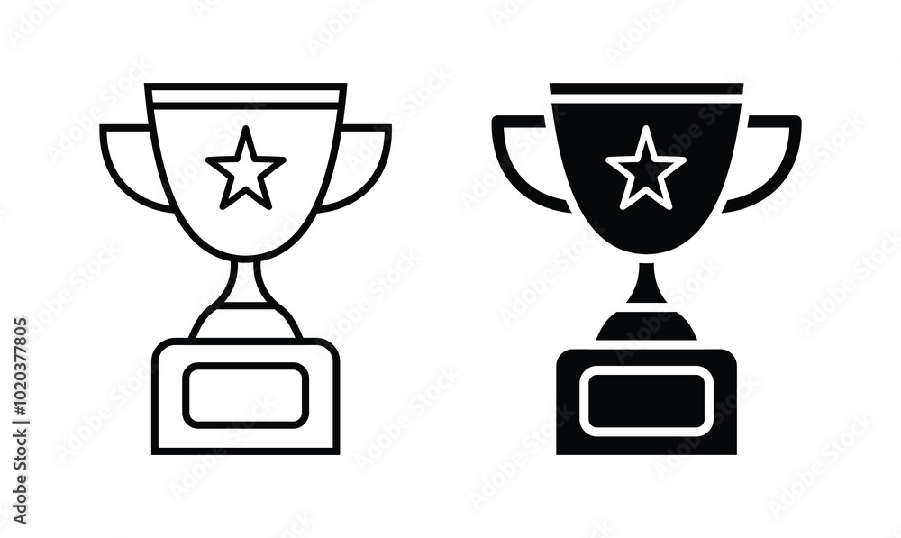 Winner trophy icon vector with star Winner trophy icon vector with star