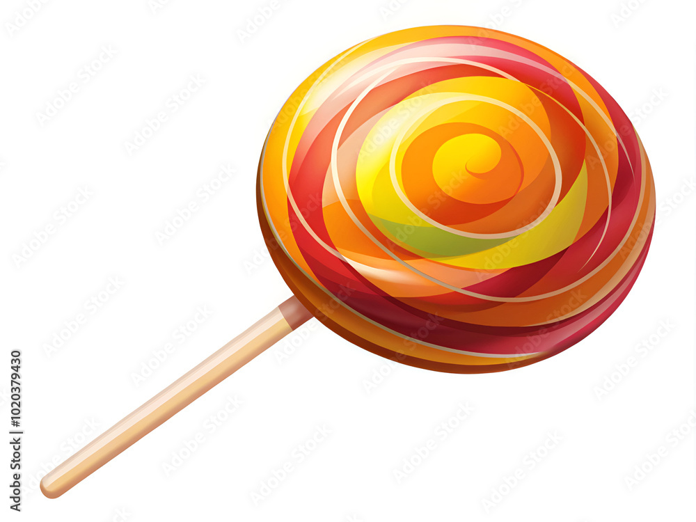 A lollipop with a wooden stick A lollipop with a wooden stick