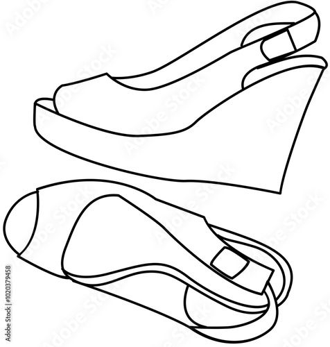 shoe sandal outline