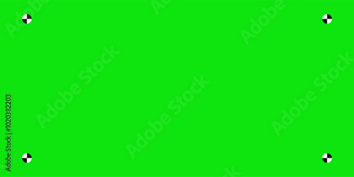 Green screen chroma key background, viewfinder camera frame, video film screen template, overlay. Cinema display with grid.