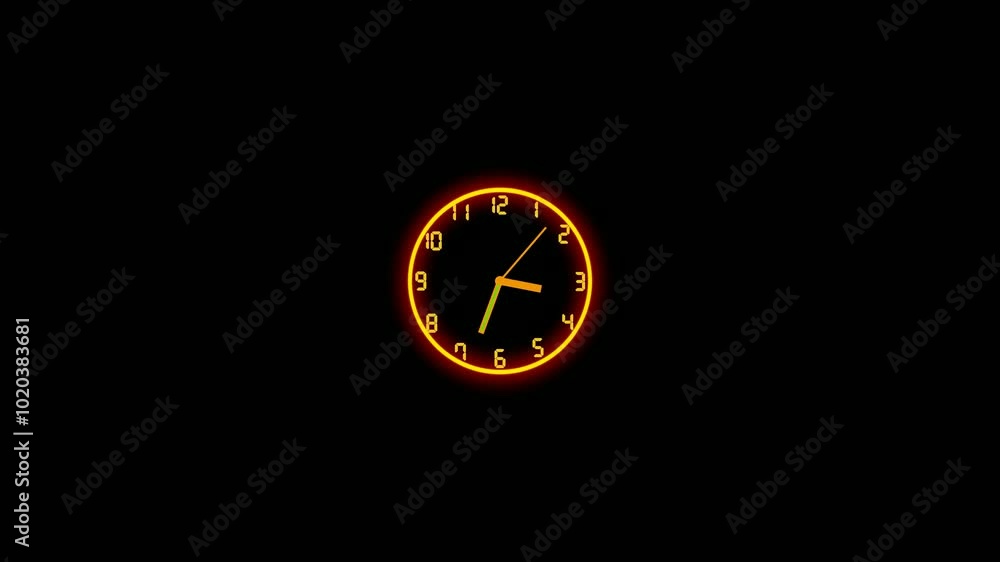 Clock Animation Video. clock icon with moving arrows in 12 hours
Clock Animation Video. clock icon with moving arrows in 12 hours