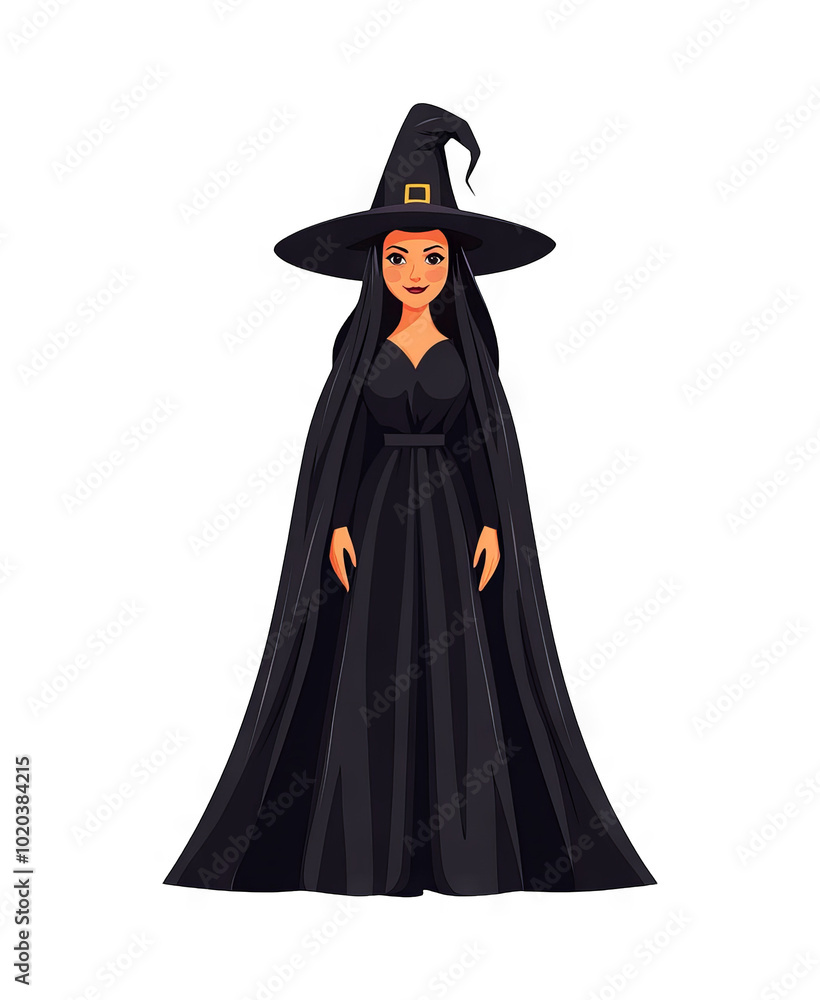 Transparent Background Illustration of a Witch in Black Robe for Halloween Design - Isolated PNG Element Transparent Background Illustration of a Witch in Black Robe for Halloween Design - Isolated PNG Element