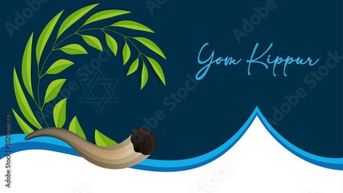 Quadro su tela Yom Kippur template, vector Illustration