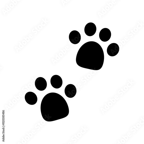 Pfotenadruck Haustiere, Hund / Katze vektor Grafik in  schwarz