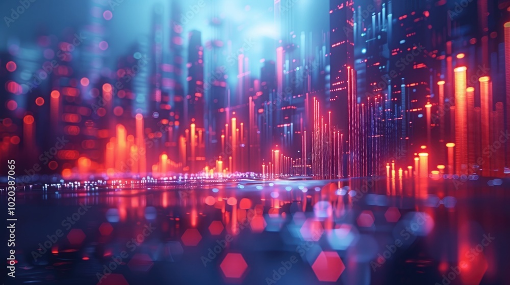 Fototapeta premium Line chart, simple onecolor background, srtong, clear, highest resolution