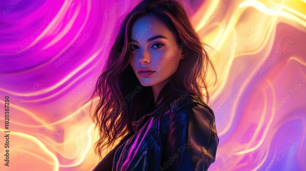 Fototapeta premium Woman in Neon Light
