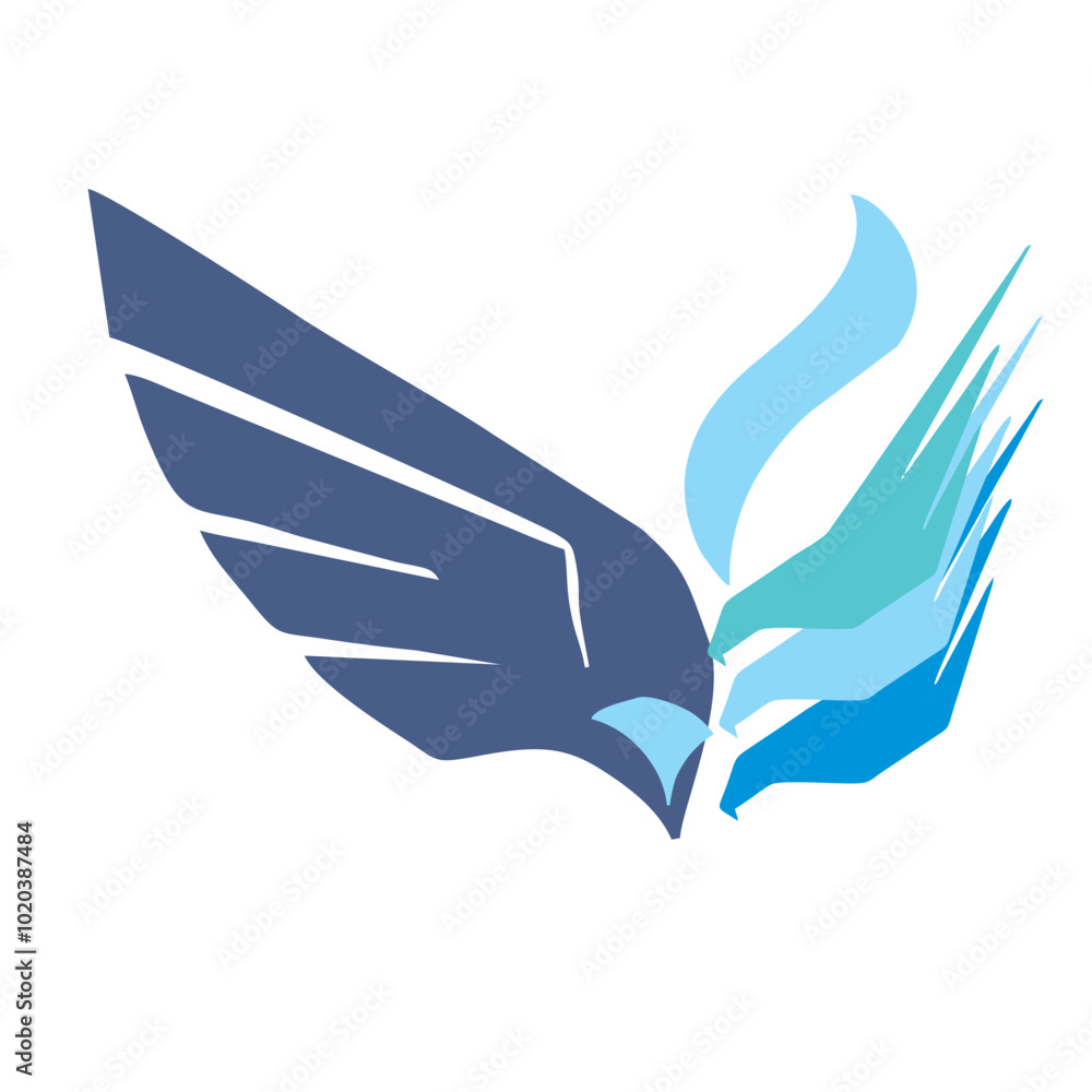 Fototapeta premium blue bird head design for logo