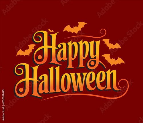 happy halloween text style