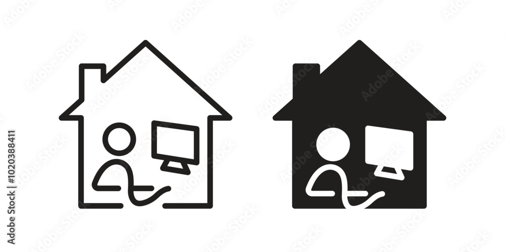 Fototapeta premium work from home icon