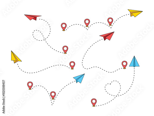 plane papper route pin