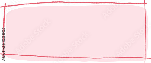 クレヨンで描いたシンプルな手描き風のピンク色のフレーム枠イラスト素材
