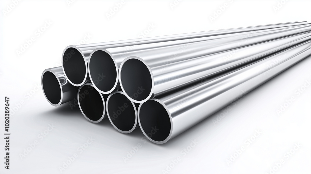 Stack of stainless steel pipes Stack of stainless steel pipes