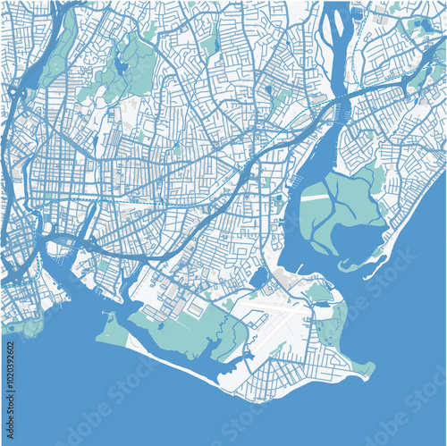 Map of Stratford in Connecticut in a professional blue style. Contains layered vector with roads water, parks, etc. photo