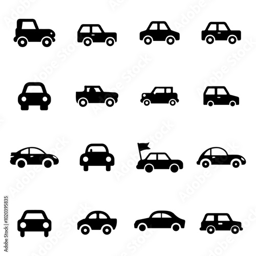 Car body types. Different vehicles. Vector illustration. Collection