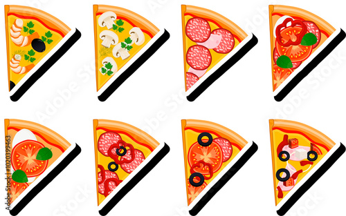 Illustration on theme big hot tasty pizza to pizzeria menu