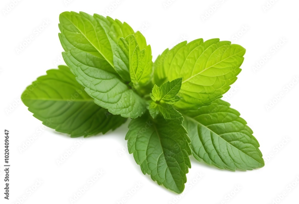 Fresh green mint leaves, close-up view Fresh green mint leaves, close-up view
