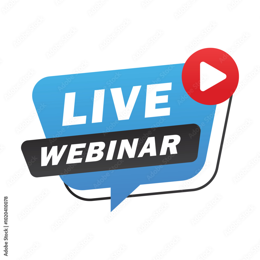 Obraz premium live webinar banner vector design illustration