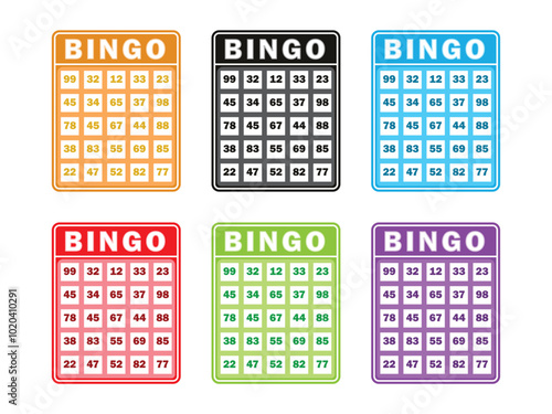 lotto bingo cards with numbers