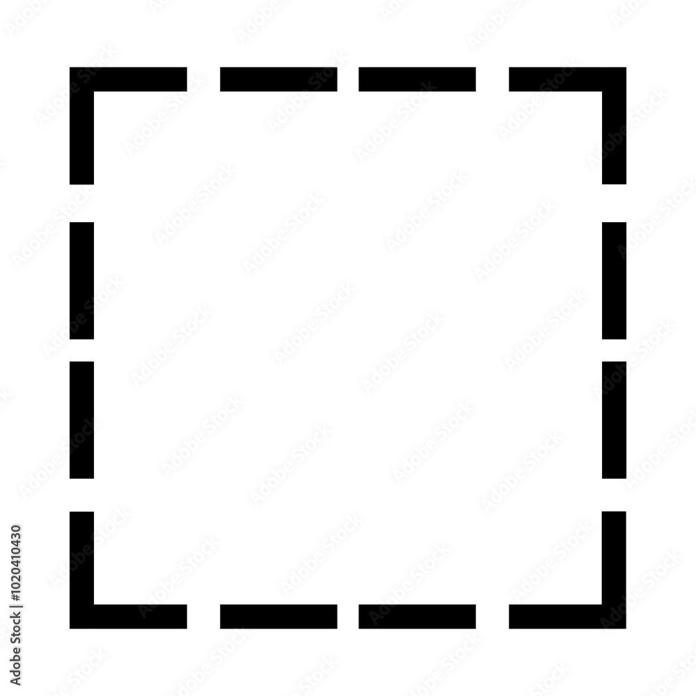 Square dashed icon in black and outline style Square dashed icon in black and outline style