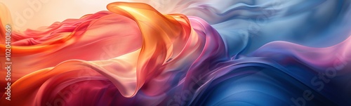 Abstract painting of colorful fluid waves in a fluidy background photo