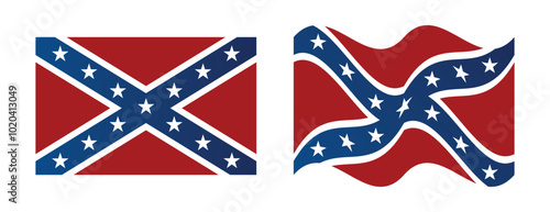 National flag of the confederate states of america flat wave