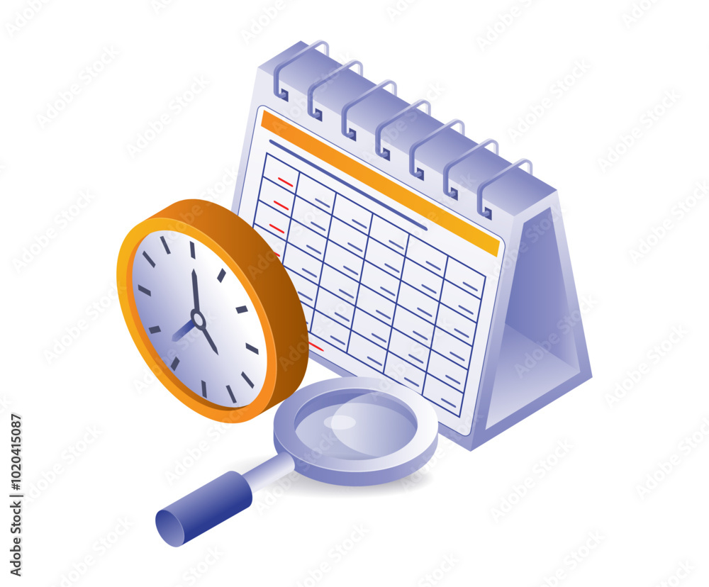 Calendar reminds plans isometric illustration Calendar reminds plans isometric illustration