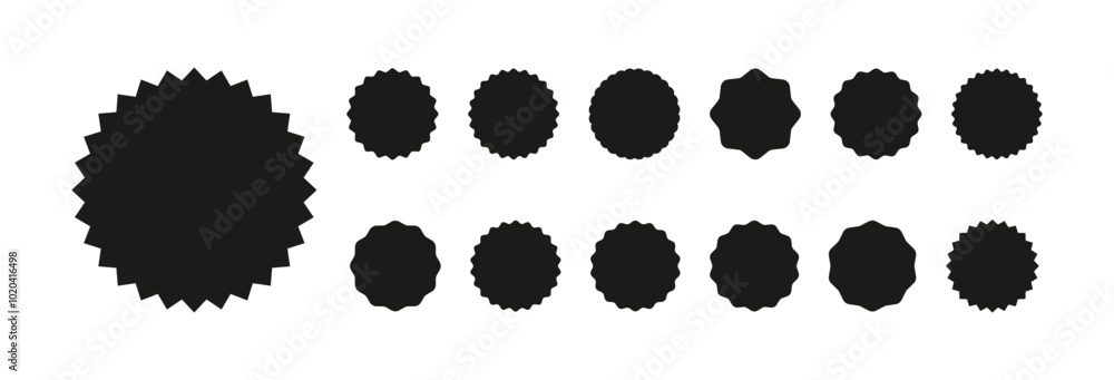 set of black starburst badges icon vector design illustration set of black starburst badges icon vector design illustration