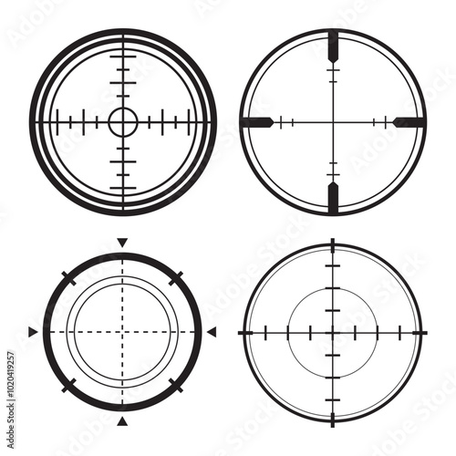 target rounded set black vector design illustration