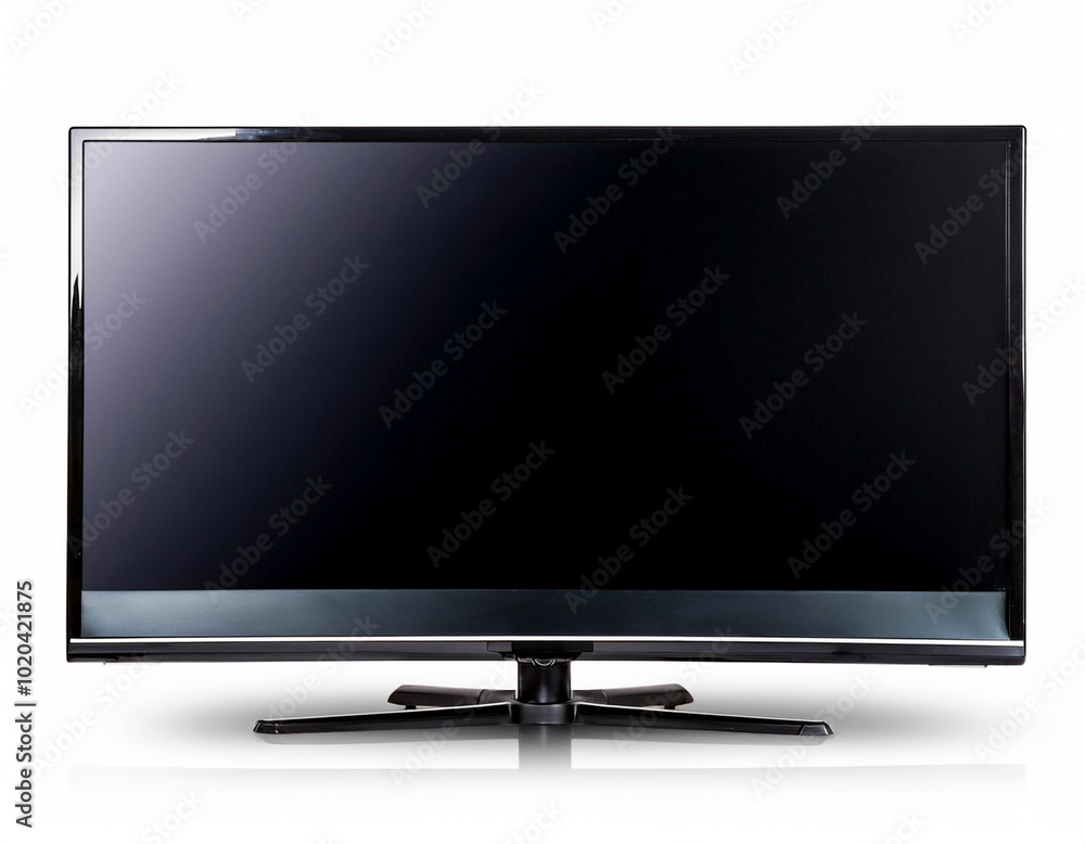 television screen large modern black TV with shadow on white background television screen large modern black TV with shadow on white background