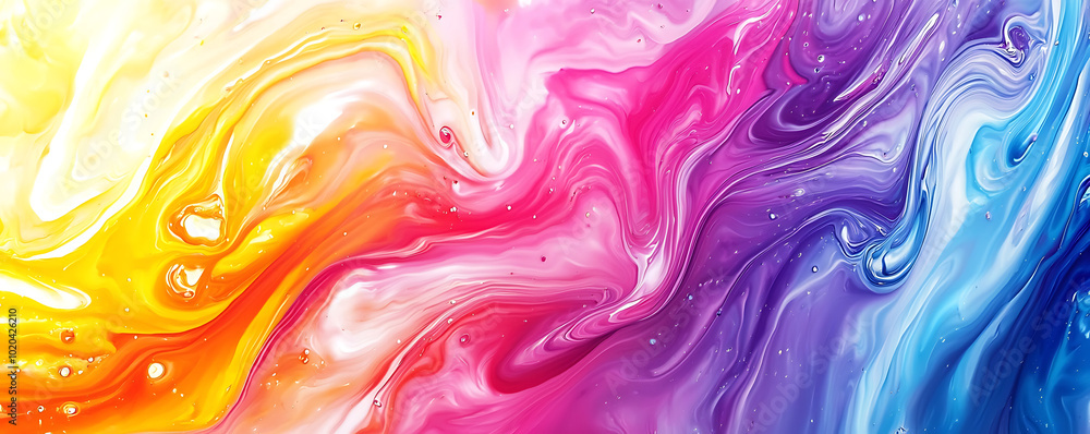 An abstract image featuring swirling liquid paint in vibrant blue, orange, and purple tones An abstract image featuring swirling liquid paint in vibrant blue, orange, and purple tones